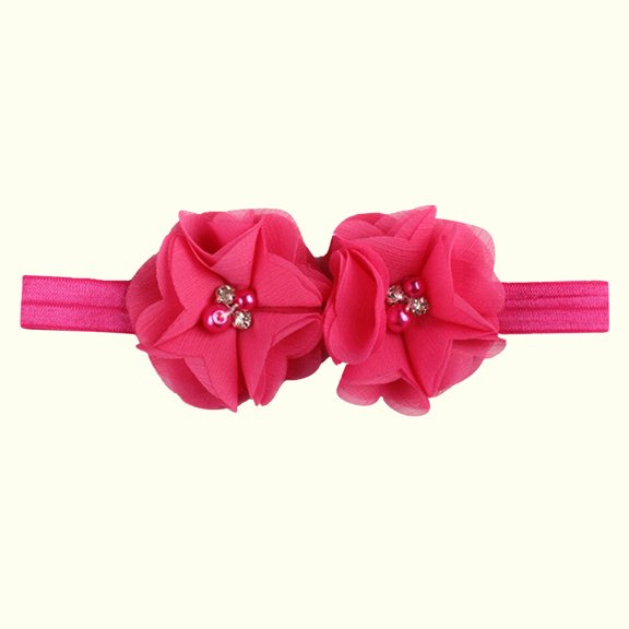 Lilgiuy Baby Girls Flower Headbands Cute Solid Soft Elastic Hair Band Hair Accessories Gift for Kids