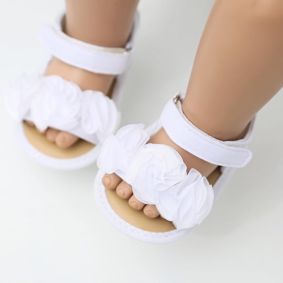 Lilgiuy Baby Girls Shoes Non-Slip Rubber Sole High-Top Infant First Walking Shoes Toddler Crib Shoes Newborn Loafers Flats White,13 Fall Clothes for 2022 Spring Winter