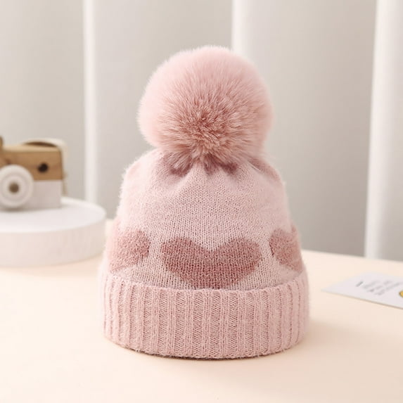 Lilgiuy Baby Winter Hat Warm Knitted Pom Pom Beanie Hat for Baby Toddler Girls Boys 0-18Months