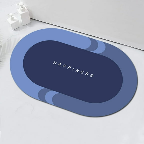 Lilgiuy Bath Mats for Shower, Super Absorbent Non Slip Bathroom Rug, Quick Dry Imitation Diatomite Bathroom Rug, Washable Shower Floor Bath Mat Rug for Bathtub, 23.62" x 15.74", Blue