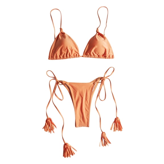 Lilgiuy Bathing Suits for Women Charming Bandage Bikini Set Two Piece Split Swimsuit Set Bra Swimwear Beachwear