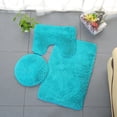 thumbnail image 1 of Lilgiuy Bathroom Rug Sets 3 Piece Non Slip, Solid Color Toilet Lid Cover and Contour Mat, Bath Mats Shower Mats Bath Rug Mat for Tub Toilet Bathroom Shower(Light Blue), 1 of 2