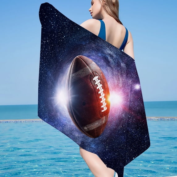 Lilgiuy Beach Towel for Basketball Baseball, 60 x 30 Inches, Oversized Super Soft Absorbent Sand Free Microfiber Bath Towel for Swimming Pool Sports Gym Travel