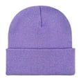 thumbnail image 1 of Lilgiuy Beanie for Women Men Unisex Cuffed Plain Skull Knit Hat Stylish Soft Comfort Stretch Fisherman Beanies Winter Warm Hats Festival Gift to Your Friends, Classmates, Parent, Lover, Purple, 1 of 2
