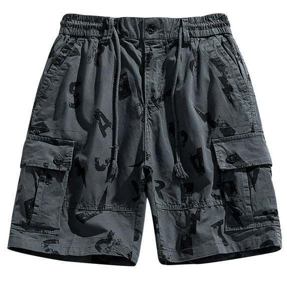 Lilgiuy Bermuder Shorts for Men Summer Outdoors Casual Have Pockets Drawstring Sport Shorts Pants Camping Mountain Clearance