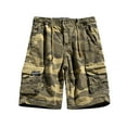 thumbnail image 1 of Lilgiuy Biker Shorts for Men Summer Camouflage Outdoors Casual Have Pockets Button Zipper Drawstring Sport Shorts Pants Bodybuilding Weightlifting Pants Clearance, 1 of 4