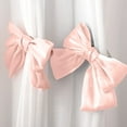 thumbnail image 1 of Lilgiuy Bow Curtain Tiebacks Cute Bow Aesthetic Tie Backs for Curtains, Home Decor Living Room Curtain Decoration Clip for Home Bedroom Offices Dining Rooms Wedding Party, Pink, 8.27x5.12 in, 1 of 6