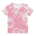 thumbnail image 1 of Lilgiuy Boys Girls Short Sleeve Tee Kids Tie Dye Print T-Shirt Toddler Casual Round Neck Pullover Lightweight Shirts Tops Gifts for Your Children(Pink,3-4 Years), 1 of 5