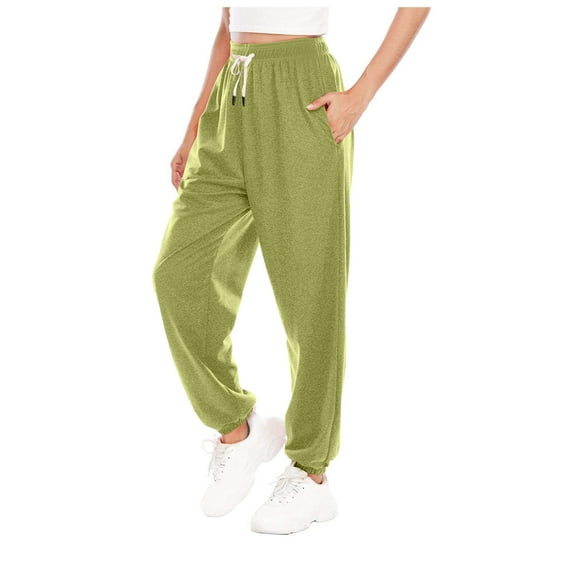 Lilgiuy Boys Girls Sport Sweatpant High Waisted Baggy Elastic Sweatpants Lounge Joggers Gym Athletic Fit with Pockets for Climbing Running Dark Green(5-12 Years)