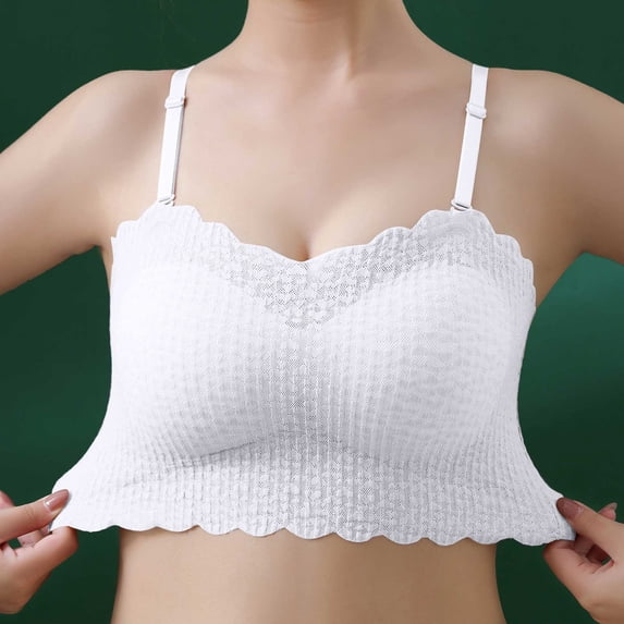 Lilgiuy Bras for Women Wire Free OnePiece Everyday Underwear Wrap Chest Without Steel Ring Soft Bras