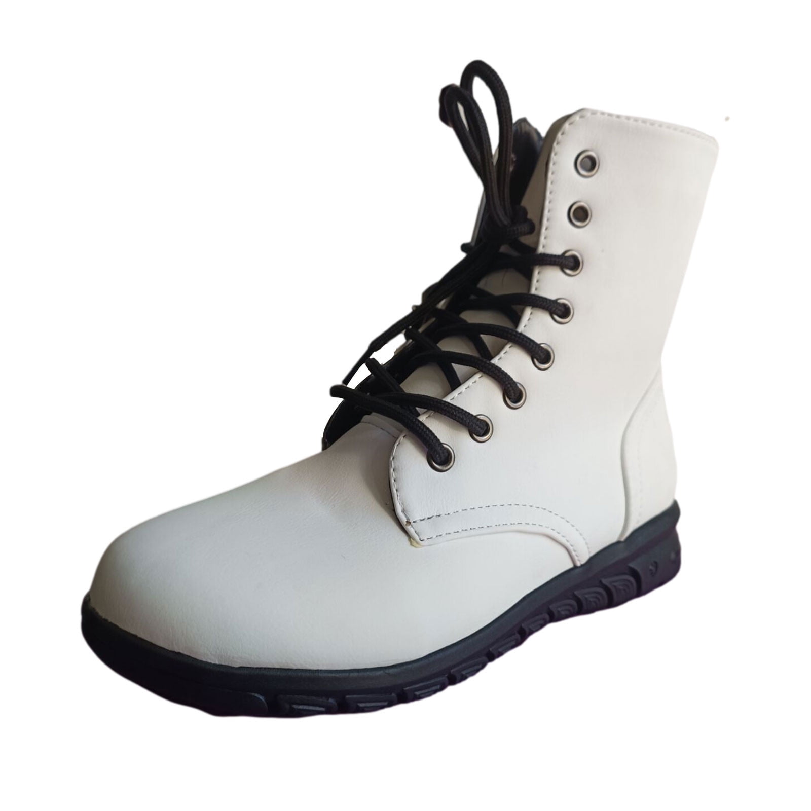 Lilgiuy British Style Solid Color Lace-up Boots Side Zip Lilgiuy British Style Solid Color Lace-up Boots Side Zip
