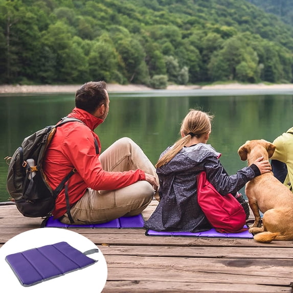 Lilgiuy Camping Mats Portable Lightweight Washable Waterproof Sitting Carpet Seat Cushion for Outdoor Grass Picnic Park Beach, 13.77 "x 11.02", Purple
