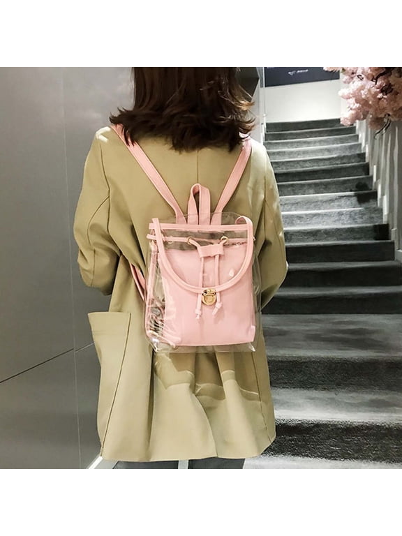 Candy Color Summer Sweet Jelly Backpacks Waterproof PVC Transparent Bags Composite Female School Bag Fall for 2022 Spring Winter