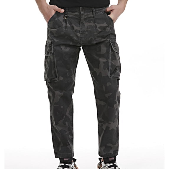 Lilgiuy Casual Jeans Fashion Pocket Trend Men's Micro Elastic Slim Men's Jeans Overalls Vintage Style Regular Fit Versatile Pants