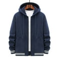 thumbnail image 1 of Lilgiuy Casual Men's Fleece Long Sleeve Hoodless Casual Outwear Dark Blue Winter Clothes for 2022, 1 of 5