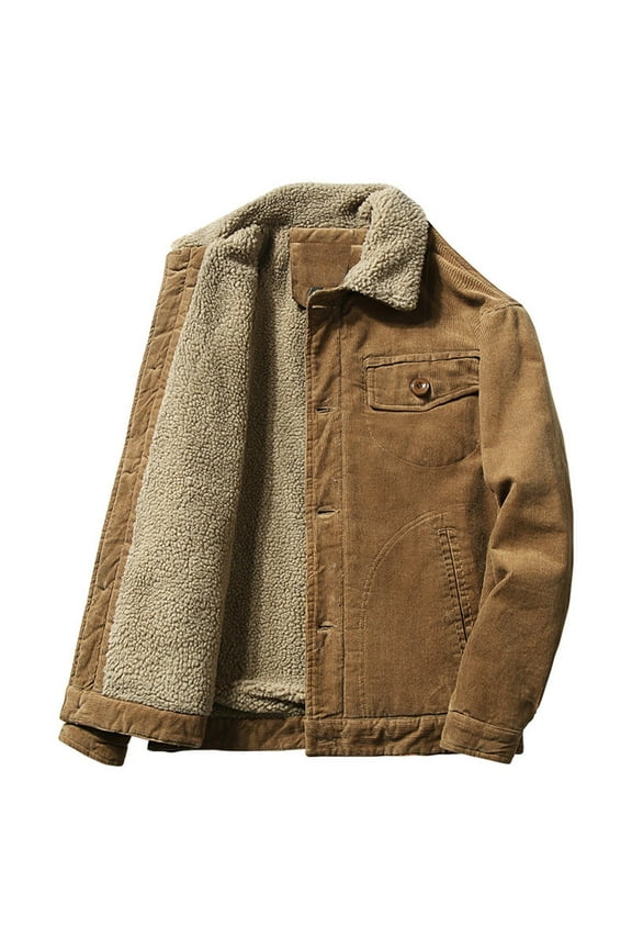 Casual Novelty Lapels Casual and Fleece Jacket Short Tooling Long Sleeve Hoodless Casual Outwear & Jackets Gifts for Your Family or Friends