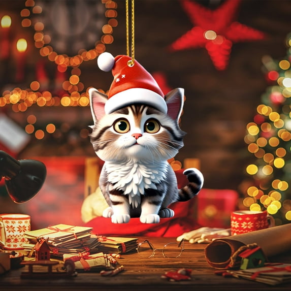 Lilgiuy Cat Ornament, Personalized Pet Cat Ornament, Personalized Cat Christmas Tree Ornament, Cats' First Christmas Ornament, Christmas Keepsake Gifts for Pet Cats Lovers, Parents, Dad, Mom,Kid