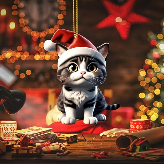 Lilgiuy Cat Ornament, Personalized Pet Cat Ornament, Personalized Cat Christmas Tree Ornament, Cats' First Christmas Ornament, Christmas Keepsake Gifts for Pet Cats Lovers, Parents, Dad, Mom,Kid