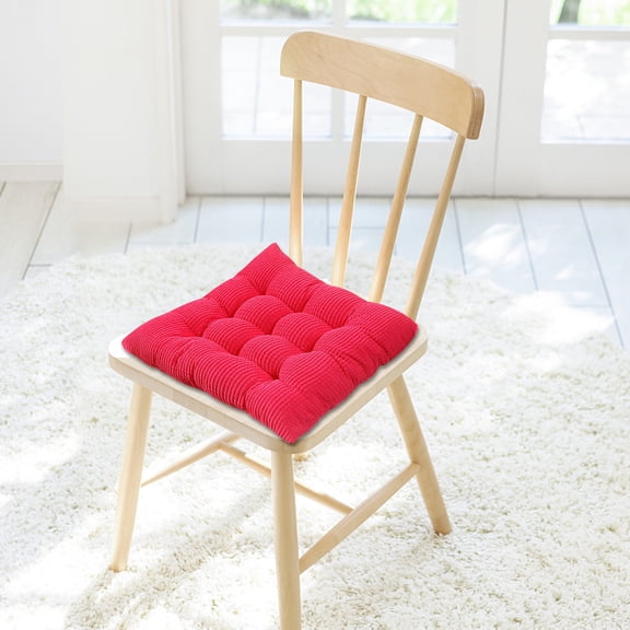 Lilgiuy Chair Cushion for Dining Indoor Seat Cushions Solid Color Non Slip Soft Square Chair Pad 19.7" x 19.7" Office Seat Cushion Warm Fabric Floor Cushion for Kids Adult Reading Coffee, Hot Pink