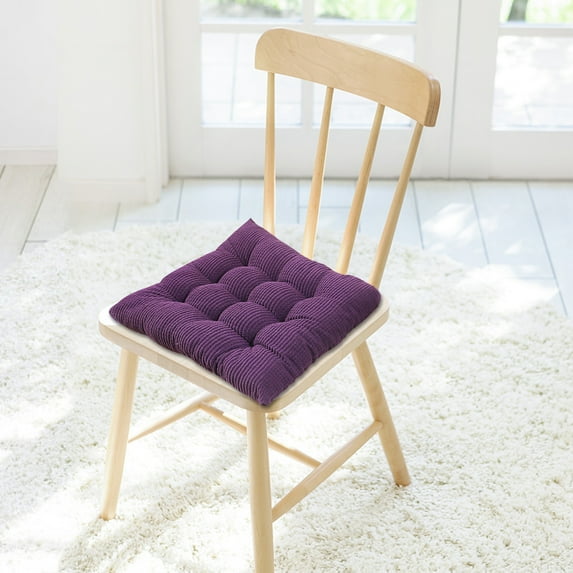 Lilgiuy Chair Cushion for Dining Indoor Seat Cushions Solid Color Non Slip Soft Square Chair Pad 19.7" x 19.7" Office Seat Cushion Warm Fabric Floor Cushion for Kids Adult Reading Coffee, Purple
