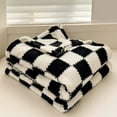 thumbnail image 1 of Lilgiuy Checkered Throw Blanket, Black Soft Fluffy Warm Lightweight Throw Blankets for Couch, Sofa, Chair, Bed, Camping, Picnic, Travel Comfortable Bed Blanket, 27.55"x39.37", 1 of 7