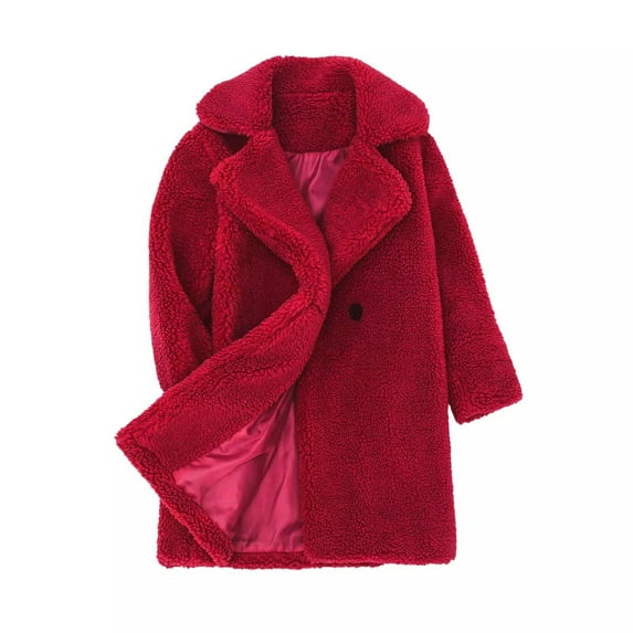 Lilgiuy Children Toddler Baby Clothes Toddler Kids Girls Fleece Jacket Coat Fall Winter Warm Coat Outerwear Jacket Red Discount