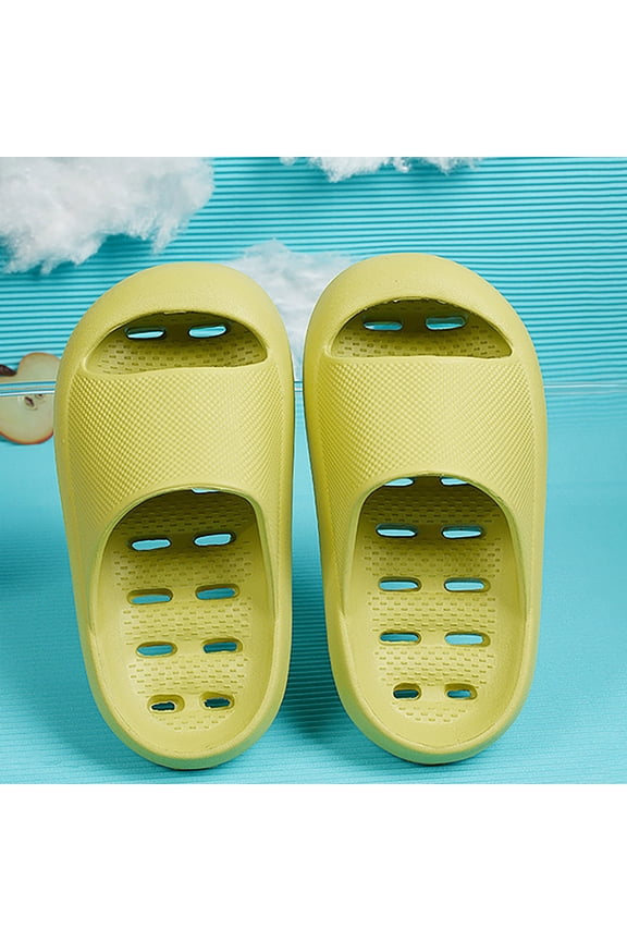 Children's Slippers Indoor Bathroom Non-slip Water Leakage Drag Boys And Girls Cute Thick Soft Bottom Sandals Green,10 Years for 2022