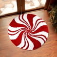 thumbnail image 1 of Lilgiuy Christmas Candy Bathroom Rugs, Round Bath Mat for Christmas Decor, Winter Rugs Decorations, Absorbent Non Slip Washable Bathtub Doormats, 15.75x15.75in, 1 of 6