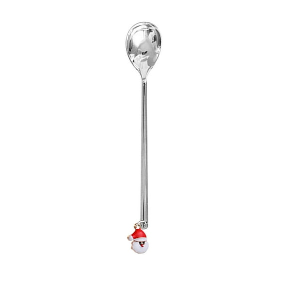 Lilgiuy Christmas Coffee Spoons Christmas Stirring Spoons Christmas Drink Stirrers Stainless Steel with Xmas Dessert Teaspoons Metal Christmas Spoons for Christmas New Year Party