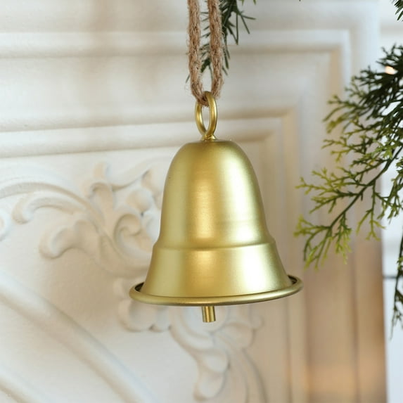 Lilgiuy Christmas Decoration Bells, Bells for Christmas Trees, Bell Decor, Vintage Hanging Decorative Bell for Door, Wall, Indoor and Outdoor Decor, New Year Party Hanging Ornaments (Gold)
