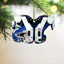 Lilgiuy Christmas Decorations Christmas Tree Decorations, Football Shoulder Pads and Helmet Ornament Christmas, Personality Football Shoulder Pads and Helmet Acrylic Ornament for Football Lover