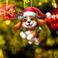 thumbnail image 1 of Lilgiuy Christmas Dogs Hanging Ornament, 2D Acrylic Cartoon Dogs Decorative Ornament Xmas Tree Dogs Pendant for Christmas Tree Decorations Car Backpacks Home Decor Gifts, 1 of 6