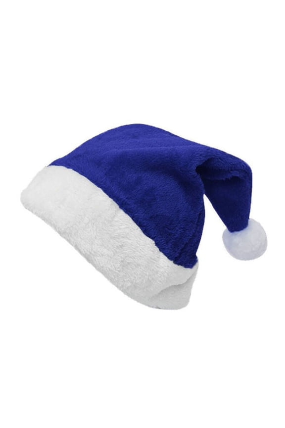 Christmas Hat, Santa Hat for Kids & Adults, Xmas Hat, Unisex Soft Velvet Thicken Warm lassic Santa Claus Hat for Christmas New Year Holiday Party, Navy