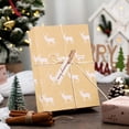 thumbnail image 1 of Lilgiuy Christmas Kraft Wrapping Paper, Christmas Tree, Snowflake, Reindeer and Star Design, Brown Holiday Gift Wrapping Paper Christmas Rolls, 39.37x17.32in, 1 Roll, 1 of 6