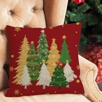 Lilgiuy Christmas Pillow Covers 18"x18", Xmas Tree Bow Print Decorative Throw Pillows Outdoor Farmhouse Holiday Decoration Pillowcases Cushion Case Decor for Home Sofa Couch Bed