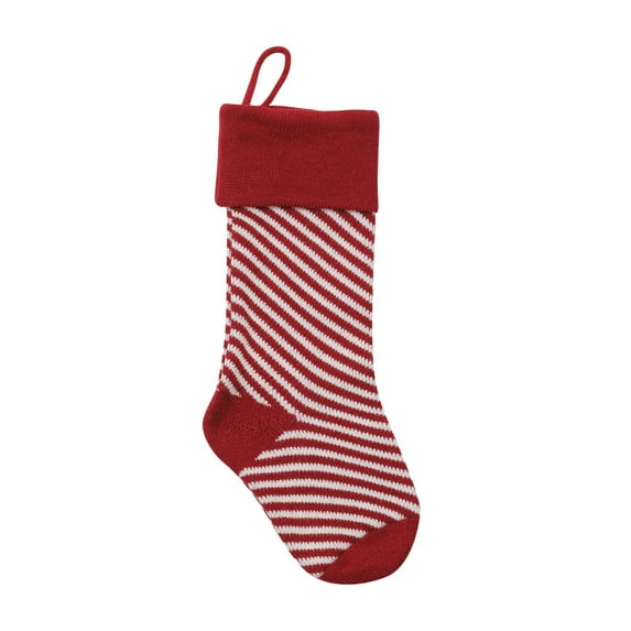 Lilgiuy Christmas Pinstripe Printed Stocking Wool Pendant Christmas Decorations Gift Bag Socks for Running Hiking