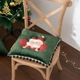 thumbnail image 1 of Lilgiuy Christmas Santa Chair Cushions for Dining Chairs with Tassels, Winter Warm Non-Slip Kitchen Chair Pad and Dining Room Seat Cushion Mat for Holiday New Year Party, 15.75×15.75in, 1 of 6