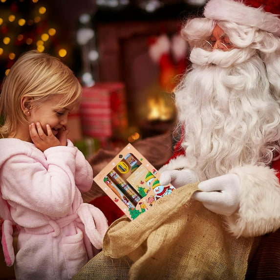 Lilgiuy Christmas Students Stationery Set, Prize Graduation Season Gift Cute Pencil Six In Stationery, Including 2 Pencils, 1 Pencil Sharpener, 1 Scale, 1 Eraser, 1 Pad, Fun Xmas Stationery