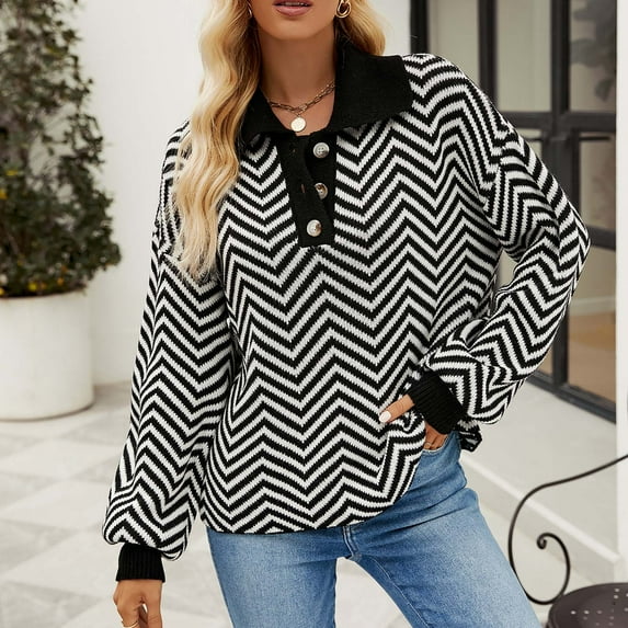 Lilgiuy Christmas Sweaters for Women Fashion Casual Color Long Sleeve V-Neck Sweater for Beach Hawaiian