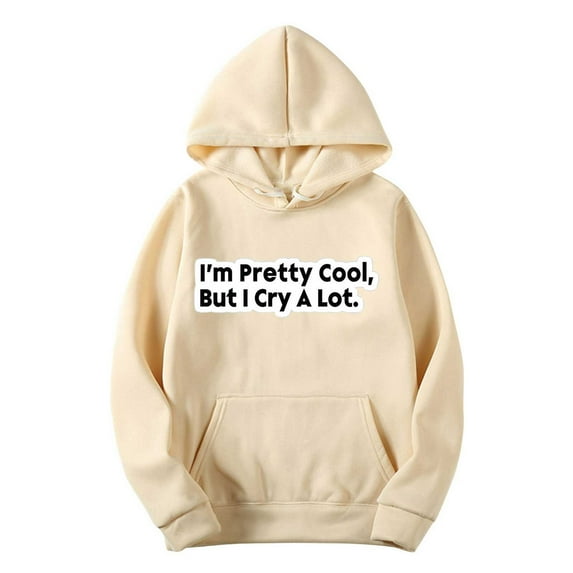 Lilgiuy Christmas Sweatshirt for Men Casual Solid Color Long Sleeve Crewneck Pretty Cool Letter Print Graphic Pullover Sweatshirt with Pockets for School College Library