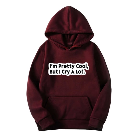 Lilgiuy Christmas Sweatshirt for Men Casual Solid Color Long Sleeve Crewneck Pretty Cool Letter Print Graphic Pullover Sweatshirt with Pockets Outwear