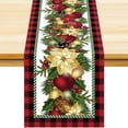 thumbnail image 1 of Lilgiuy Christmas Table Runner, 12.99x72.05in Christmas Flower Tablerunner for Christmas Decorations Indoor Seasonal Winter Kitchen Dining Table Decorations Merry Xmas Tablecover, 1 of 6