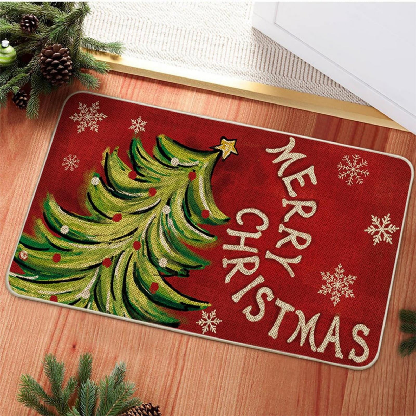 Lilgiuy Christmas Tree Indoor Outdoor Door Mat 15.75x23.62in, Non-Slip