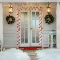 Lilgiuy Christmas Wreath Decorations 39.37" Artificial Red Berry Garland with Green Leaves Christmas Holly Garland with Berries for Xmas Winter Holiday Indoor Outdoor Garden Door Fireplace Decor