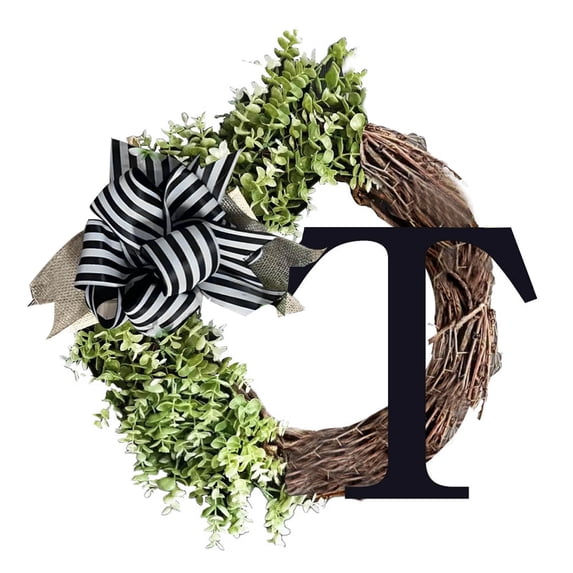 Lilgiuy Clearance Last Name Year Round Front Door Wreath,Decorative Hanging Plaques In Front Of The Door Holiday Gifts