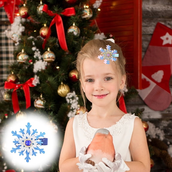 Lilgiuy Clearance Under $5 Christmas Snowflake Water Diamond Hair Clip Top Clip Sweet and Non Hurting Hair Clip Princess Side Hair Clip Accessories
