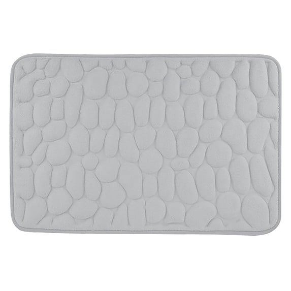 Lilgiuy Comfortable Memory Foam Bath Rug, Solid Color, Water Absorbent, Soft and Washable Floor Rug, Non-Slip Foot Mat for Shower Room and Bathroom, 15.75"×23.62", Gray