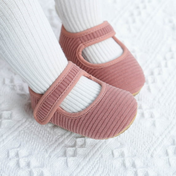 Lilgiuy Corduroy Baby Infant Kids Girl Soft Sole Crib Toddler Newborn Shoes Princess Sandals Pink,0-3 Months Fall Clothes for 2022 Spring Winter
