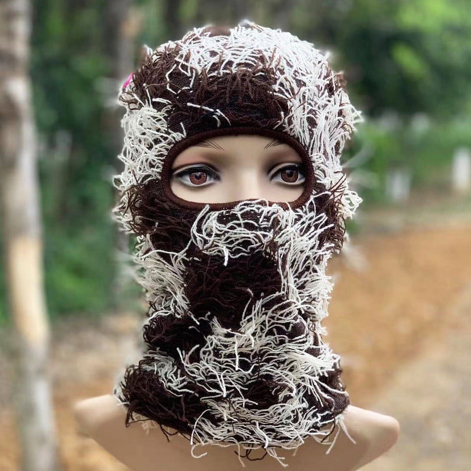 Distressed Knitted Balaclava Ski Mask - Windproof Winter Face Cover For Men & Women, Thermal Shiesty For Outdoor Sports