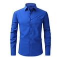 thumbnail image 1 of Lilgiuy Dress Shirts for Men Casual Fashion Whole Colored Turn-down Collar Button Long Sleeve Business Shirt Blouse for Work Office, 1 of 3